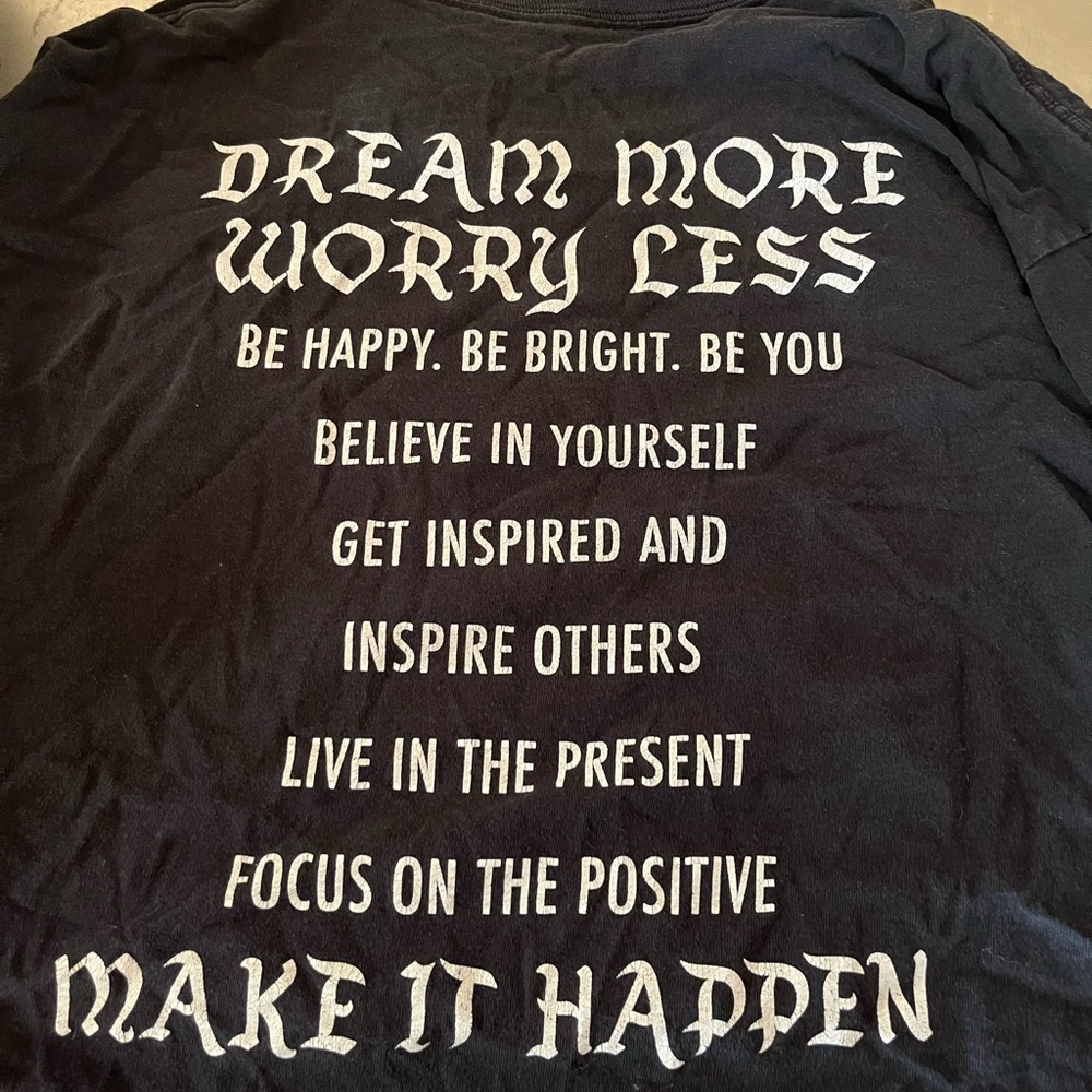 Black Graphic Tee with Inspirational Quotes